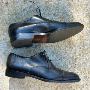 Men's black leather Italian dress shoes